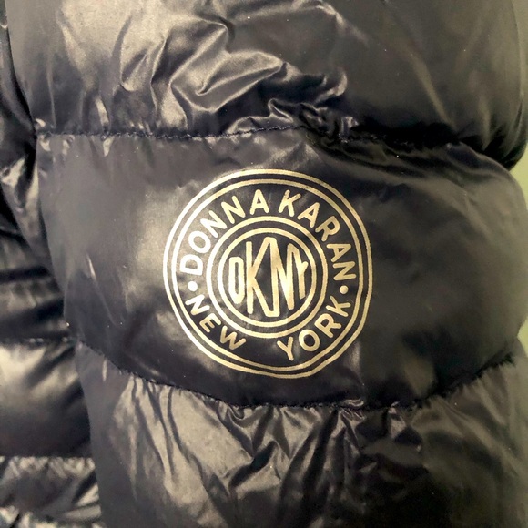 DKNY Foldable Down Hooded Jacket with Buckle - Dark Blue & Black - Picture 11 of 11